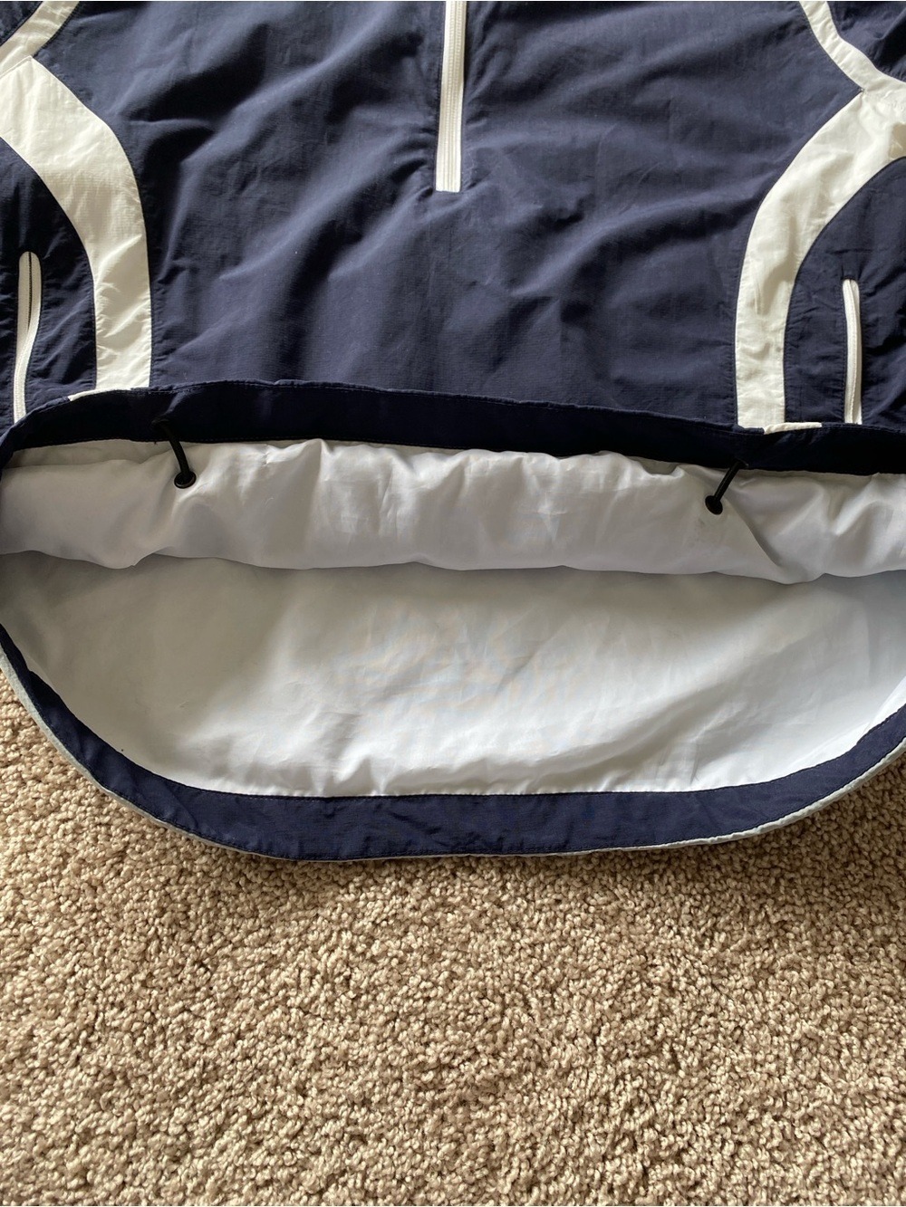 Footjoy 1/2 Zip Wind Jacket Long Sleeve Lined Navy/Grey Men Size S - Picture 8 of 12